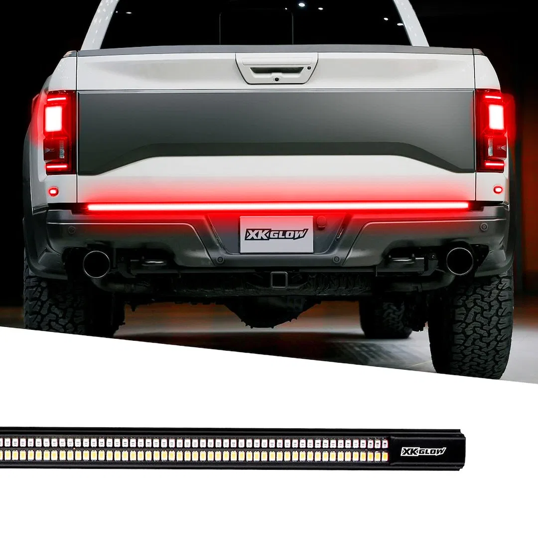 XK041024 – XK GLOW Tailgate Light - LED, 48 Inch Light Bar Clear Lens White Reverse/ Red Running/ Red Brake LED Black...